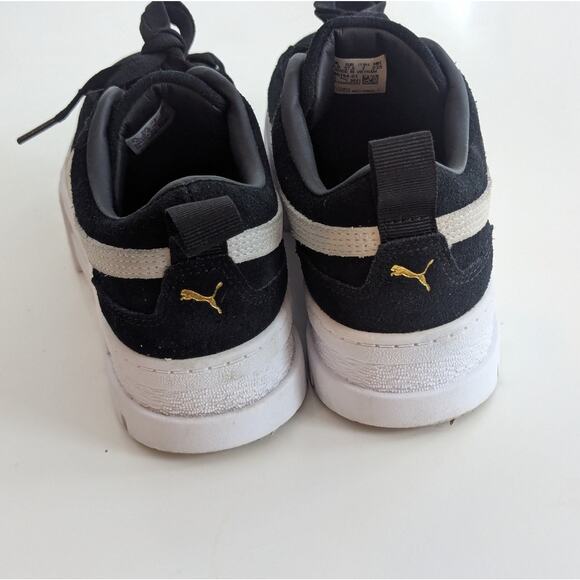 Puma Mayze Women's Chunky Platform Black White Leather Sneakers Trainer, Sz US 7 - Picture 6 of 10